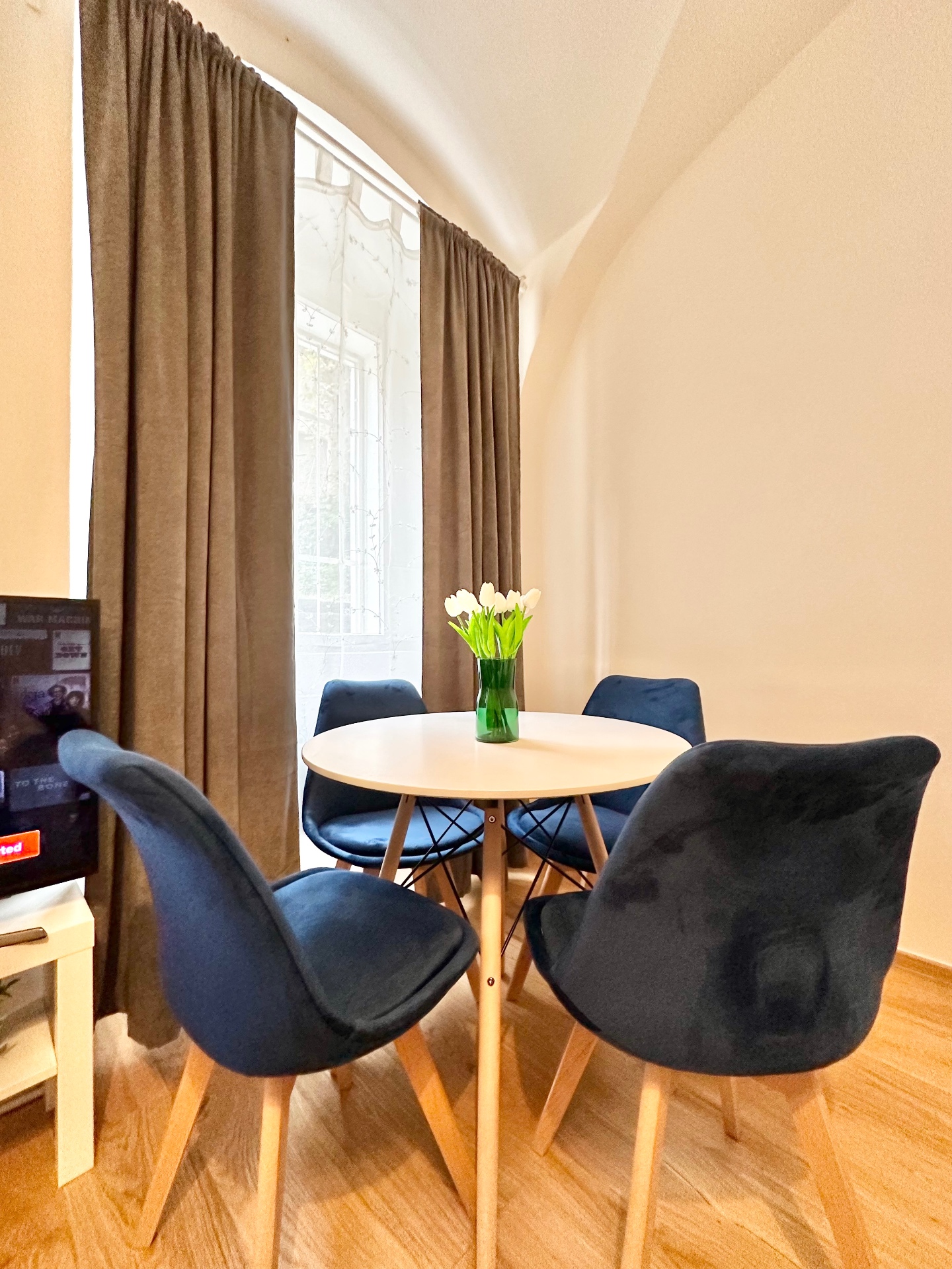 Dining area with window view